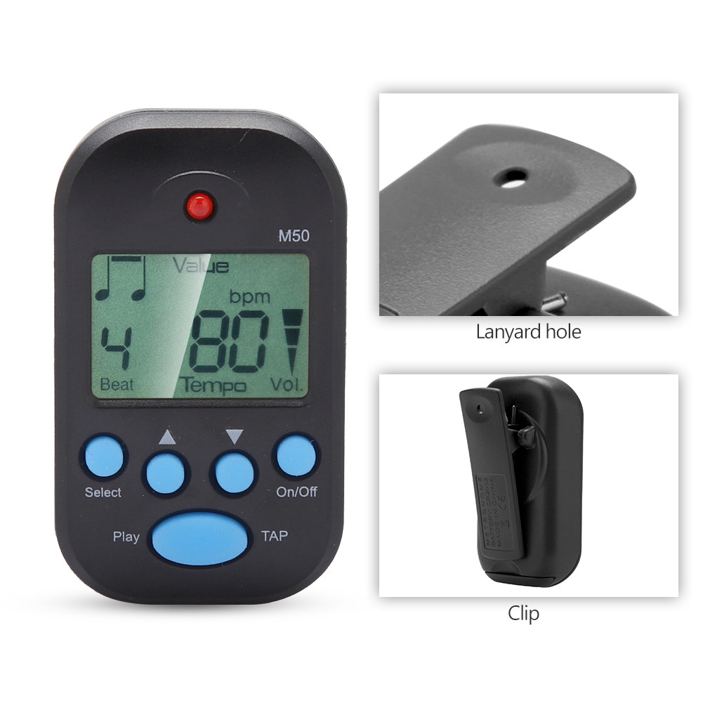 EffectMusic-Thatybobe Mini Digital M50 M50 M50 M50 METRONOME DAINE HEASHPORD เอาท์พุทสำหรับผู้เล่นกี