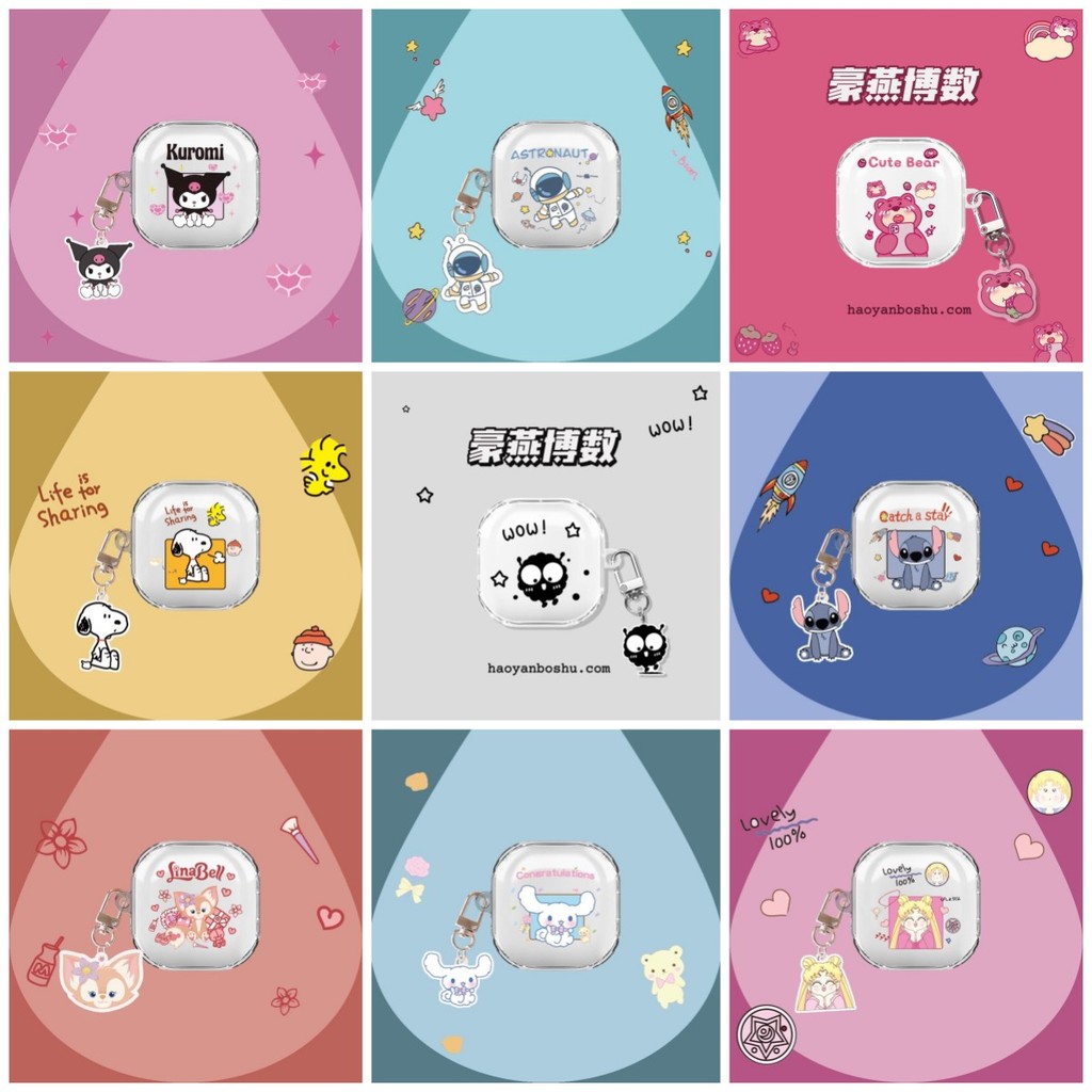 Eaprhone สําหรับ BASEUS E16 E17 E18 E18B E19 E20 การ์ตูน Clear Transpent หูฟังปลอกปลอกนุ่มพร้อมจี้