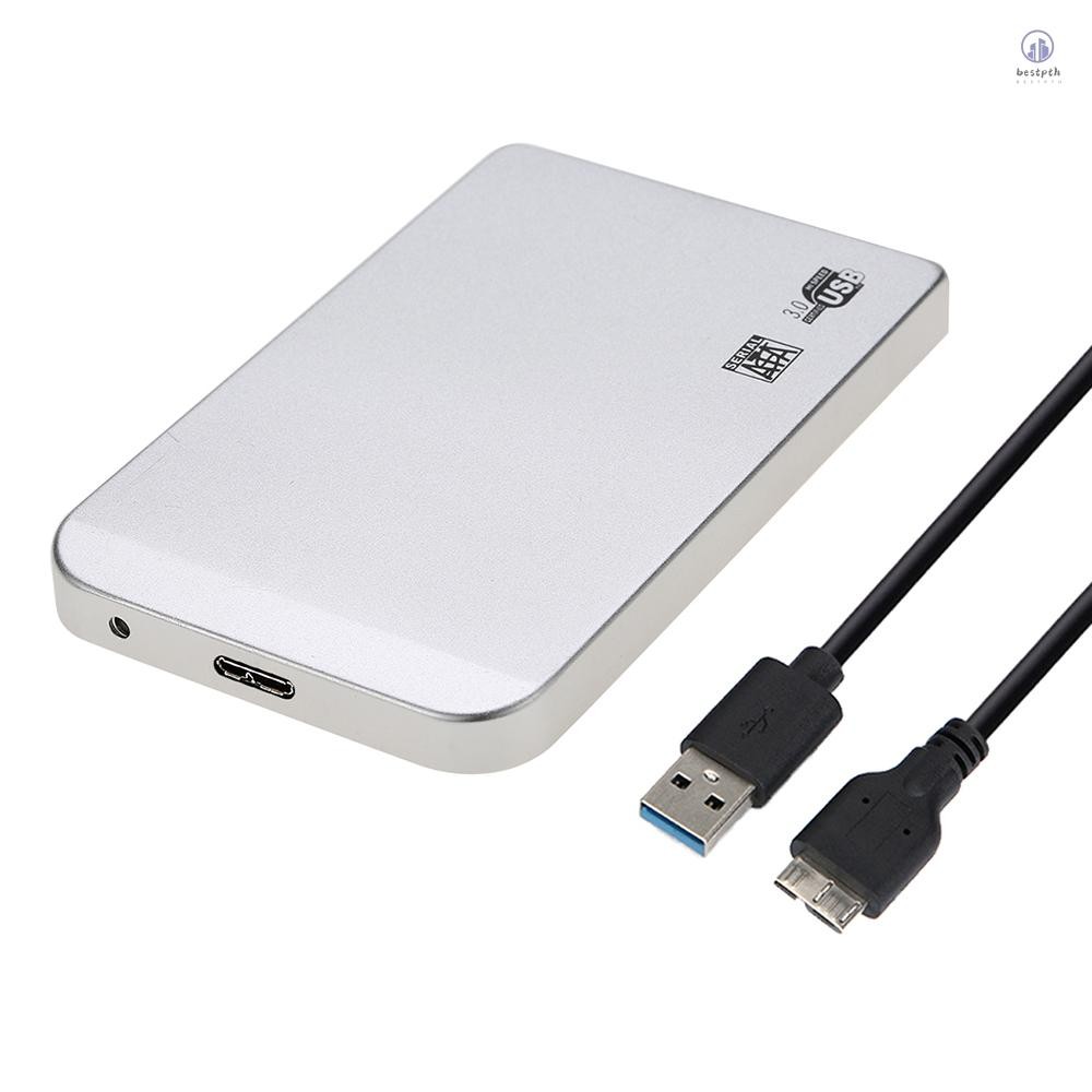 Slim Super Speed 6Gbps Aluminium 2TB 2.5 "SATA SSD HDD Hard Disk Drive Box USB 3.0 External Enclosure Case Caddy + สาย USB