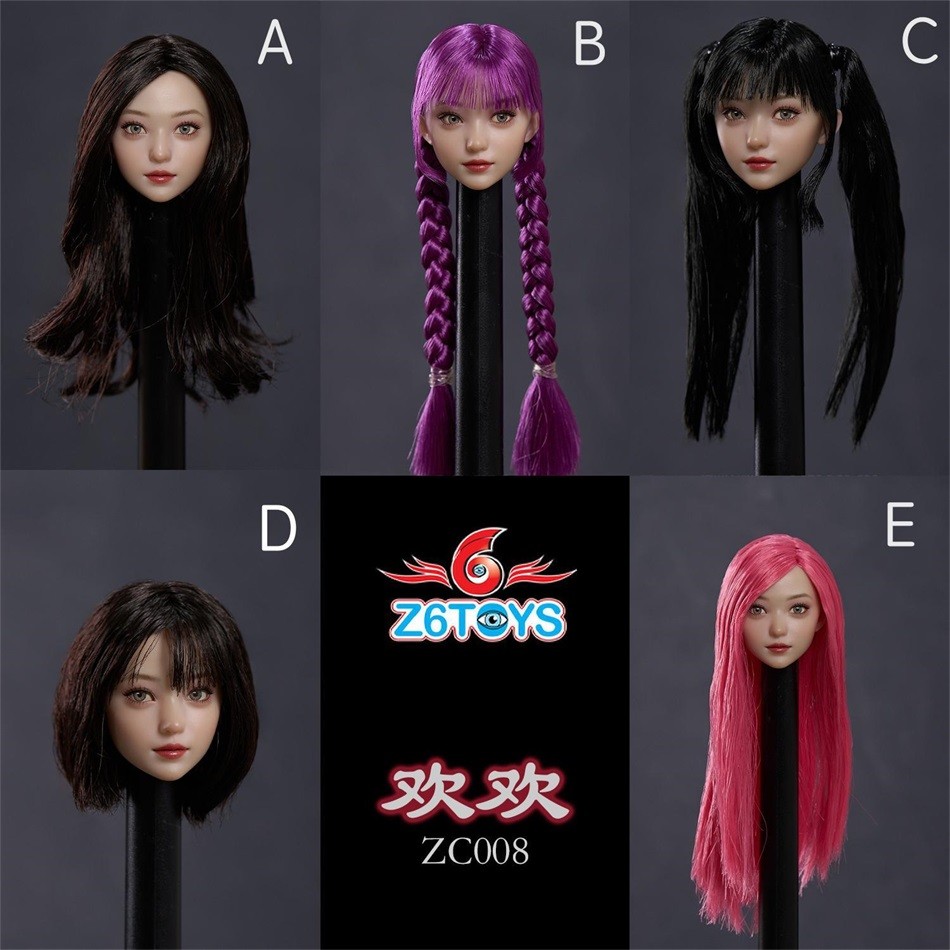 [ระดับไฮเอนด์] พร้อมสต็อก Z6TOYS 1/6 ทหารหญิงเคลื่อนย้ายได้ประติมากรรมหัวความงาม Huanhuan ZC008 รวม 