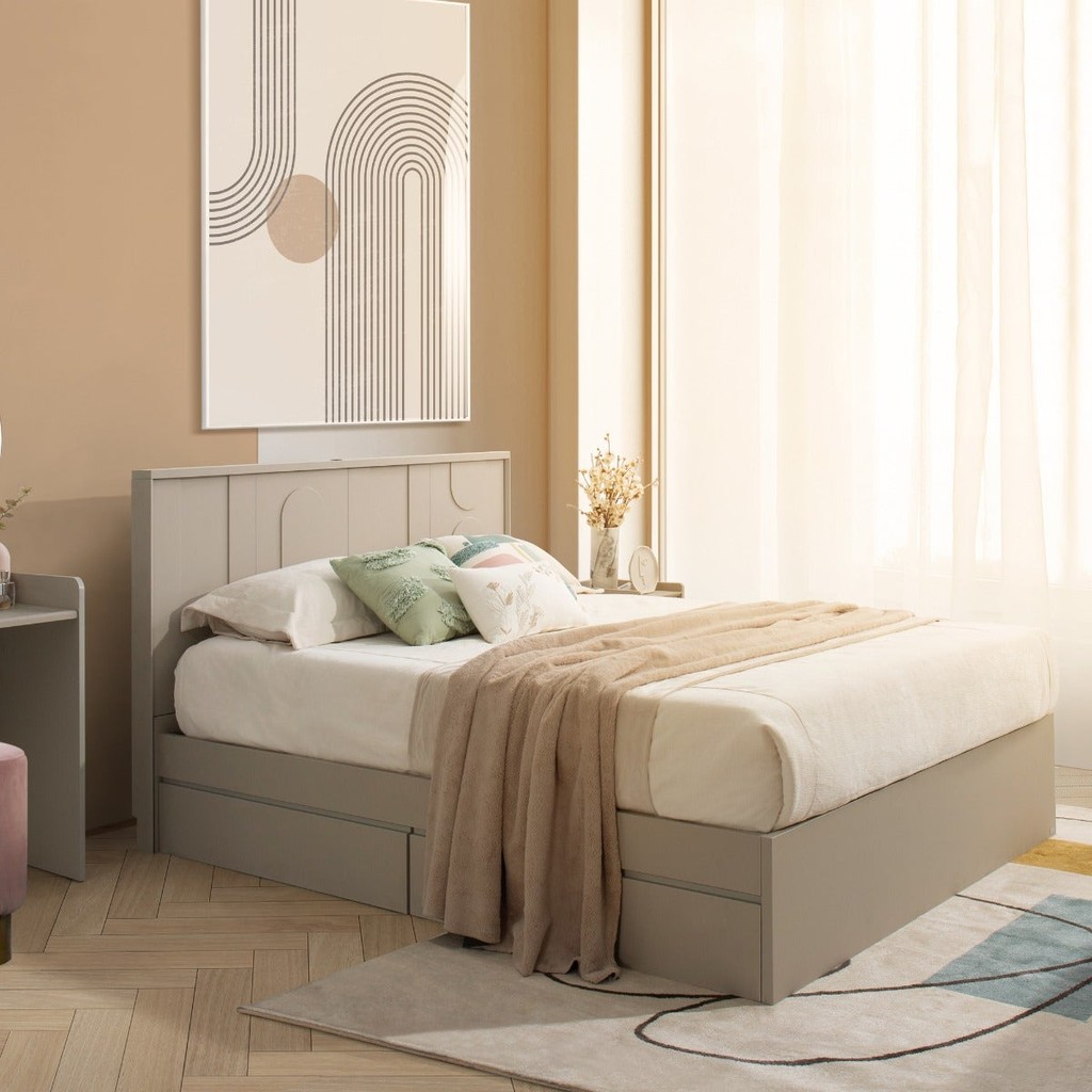 SB Design Square เตียงนอน ขนาด 6 ฟุต รุ่น Lavique สีครีม (W192xD211xH113 ซม.) แบรนด์ SB FURNITURE