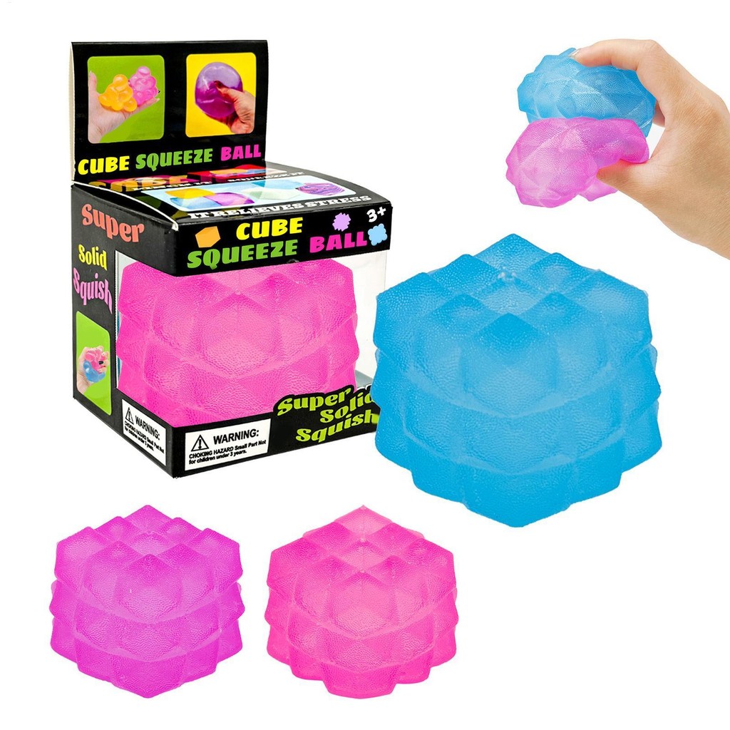 สีสัน Cube Squeeze Ball Soft Stress Cube Squishy Fidget ของเล่นสําหรับที่ดีที่สุด Mellow และ Chill p
