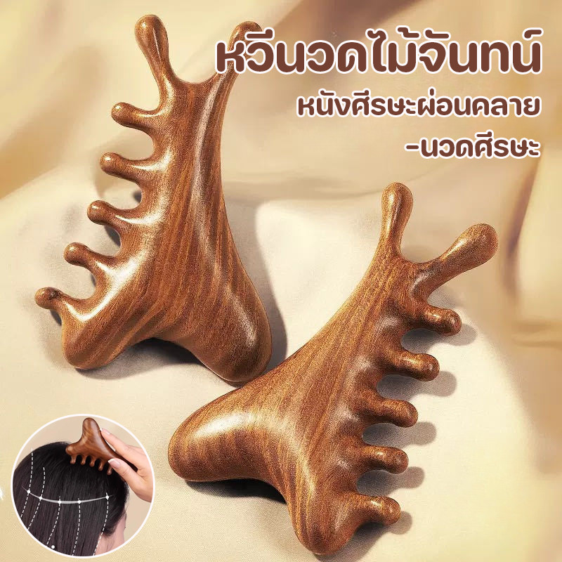 COD หวีนวดอเนกประสงค์ นวดหนังศีรษะ หนังศีรษะผ่อนคลาย บรรเทาความเมื่อยล้า ไม้จันทน์ หวีผู้หญิงพิเศษ
