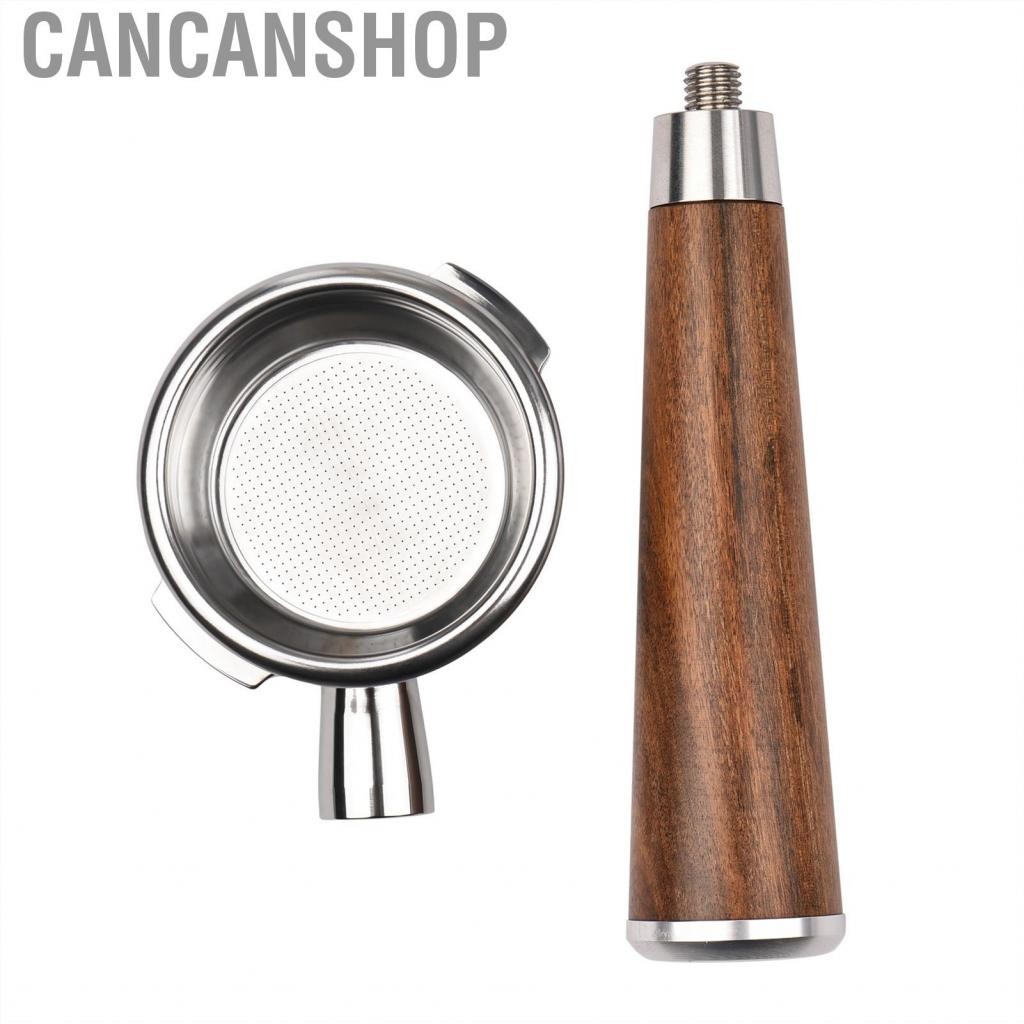 Cancanshop PORANSHOP-TH PORTAFILTER WOOD มือจับสแตนเลสไร้ความหมาย 58 มม. สำหรับร้านกาแฟโฮมออฟฟิศ (วั