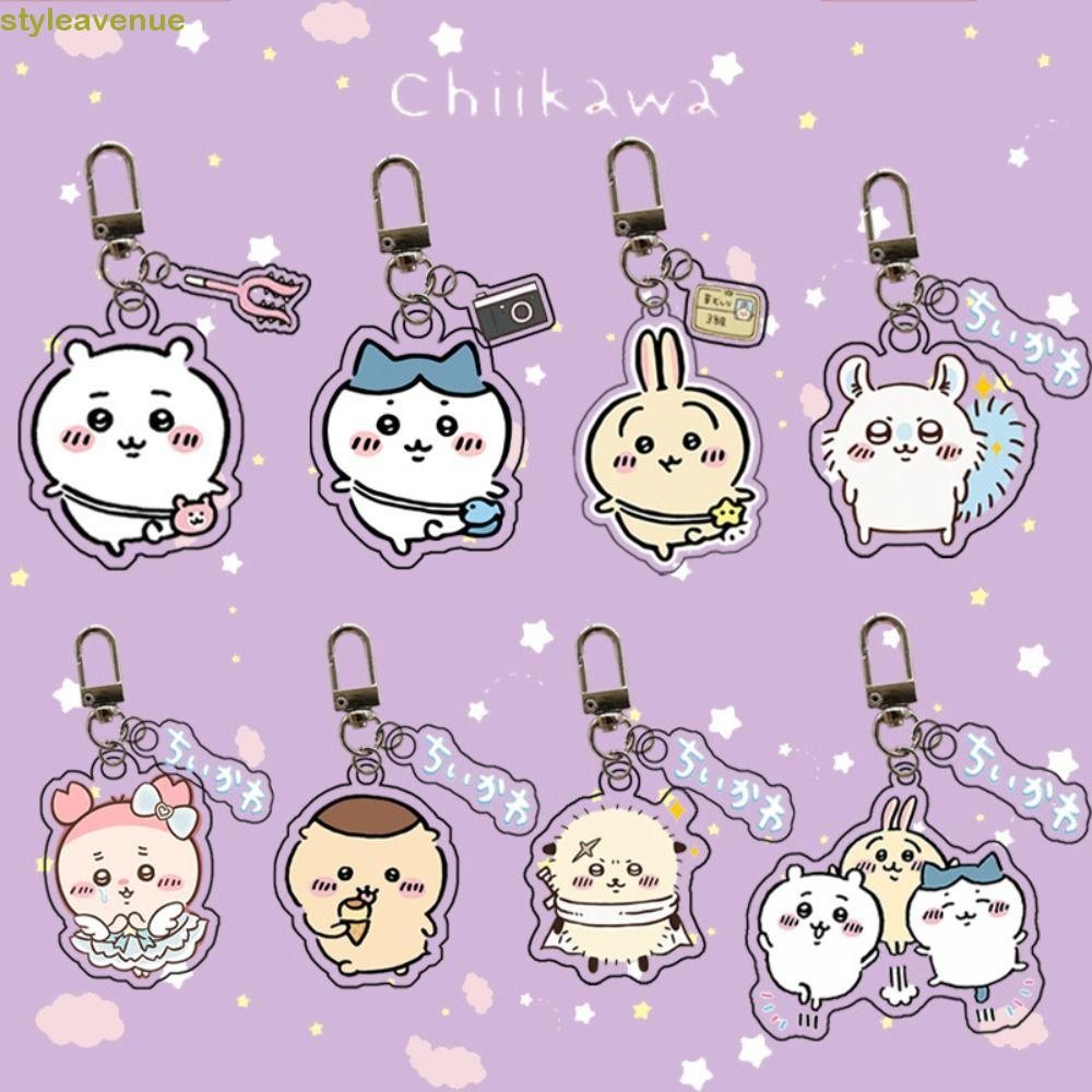 STYLEAVENUE อะนิเมะ Chiikawa พวงกุญแจ, Momonga Kurimanjyu Chiikawa จี้, น่ารัก Rakko Dekatsuyo อะคริ