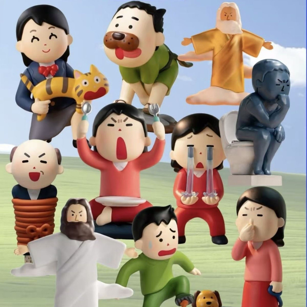PLZDOT irasutoya ภาพประกอบคนร้ายโชคดีกล่องลึกลับอินเทรนด์เล่นตุ๊กตาสาวของขวัญ