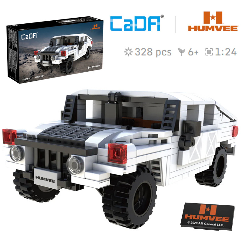 CaDA Racers อิฐ 1:24 HUMVEE C-SERIES C55022 (328 ชิ้น) ที่ได้รับอนุญาตอย่างเป็นทางการ Building Blocks รถของเล่นเด็กของขวัญ