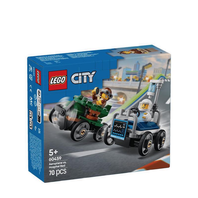 LEGO SUNORNING® เครื่องบินเมืองเทียบกับ แพ็ครถแข่งเตียงโรงพยาบาล - 60459