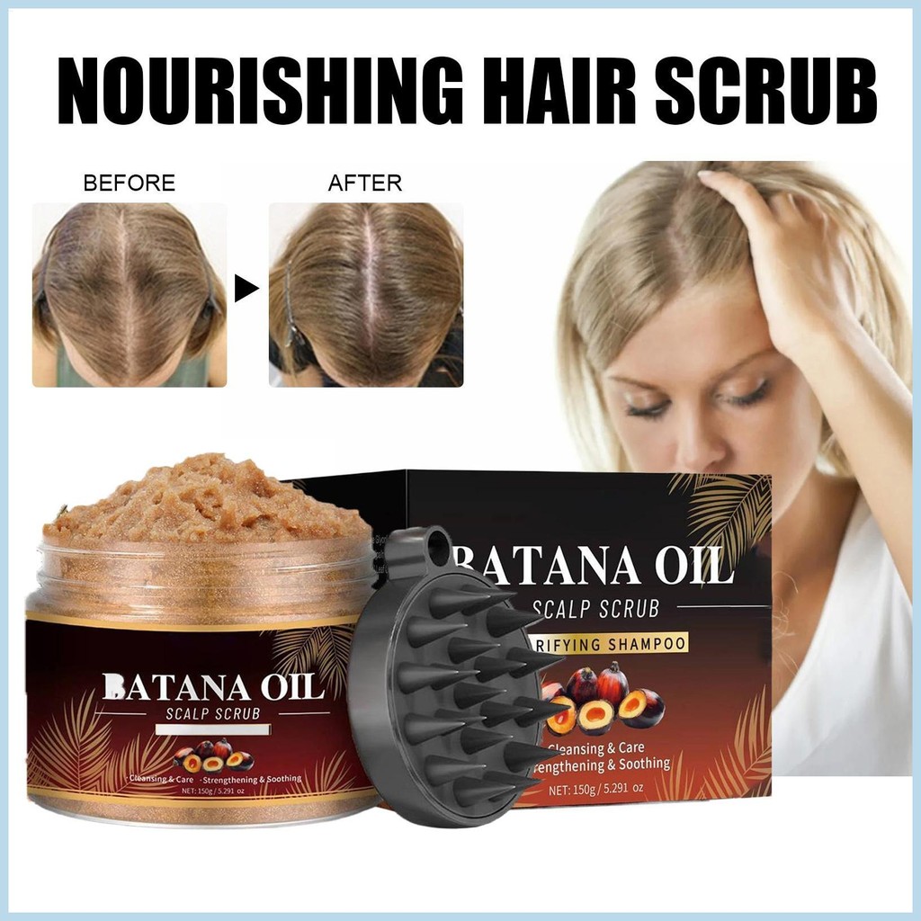 Hair Care Plant Oil Scrub 150g Deep Cleansing Scrub พร้อมนวดหนังศีรษะ 2 in 1 แชมพูและสครับสําหรับทุก