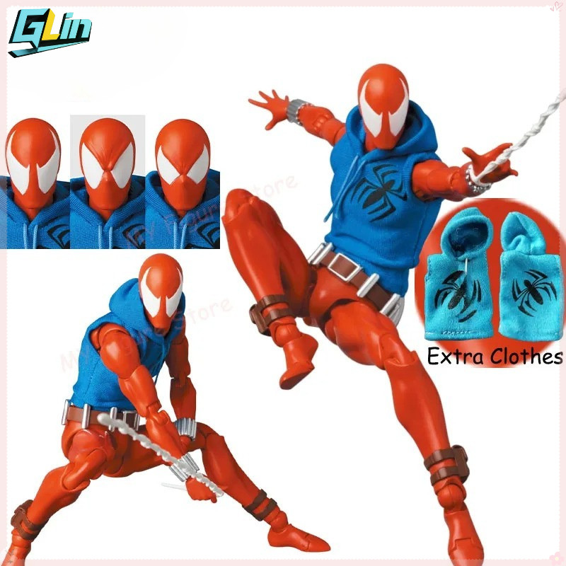 CT Toys Mafex 186 Scarlet Spider (Ben Reilly) : Comic Ver. แอคชั่นฟิกเกอร์พร้อมเสื้อผ้า – ของขวัญของเล่นโมเดลคอลเลกชันอะนิเมะสไปเดอร์แมน
