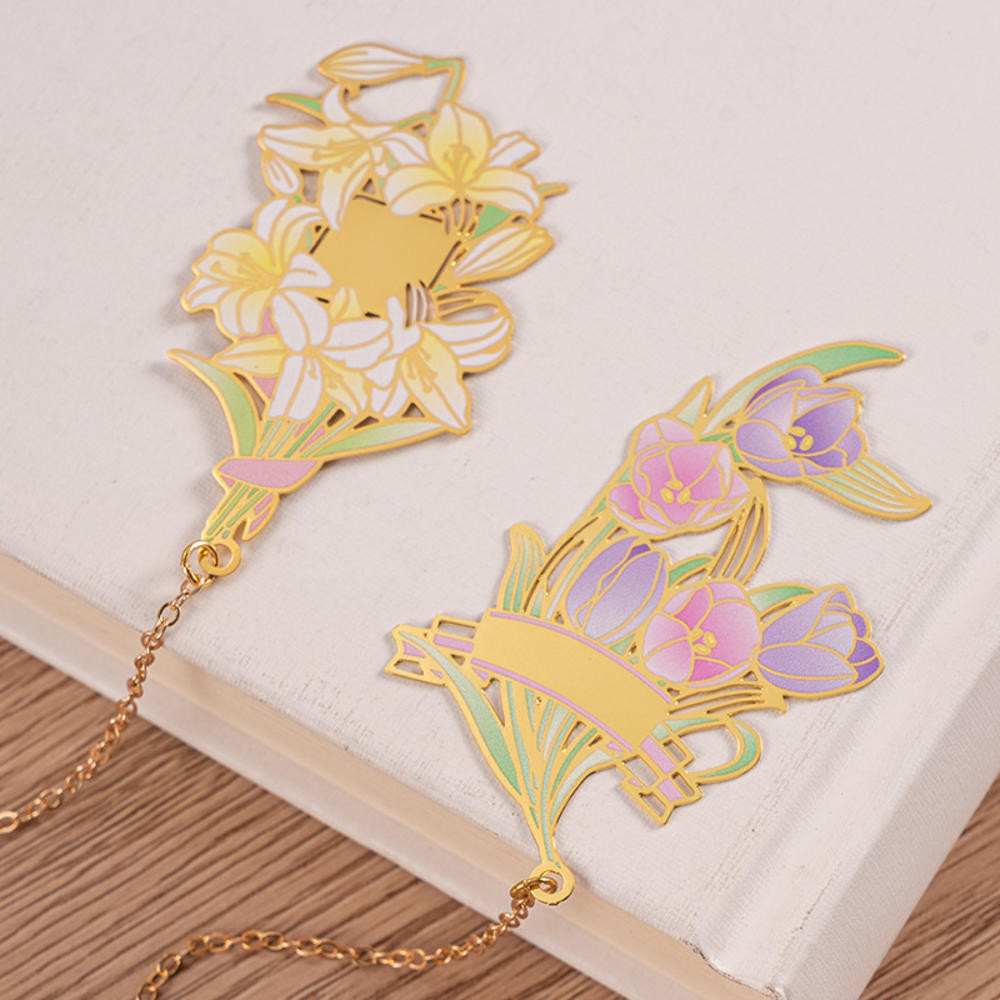 1ชิ้นดอกไม้จิตที่คั่นสร้างสรรค์พู่ที่คั่นกลวงดอกไม้ออกแบบหนังสือคลิปสําหรับคนรักหนังสือของขวัญ