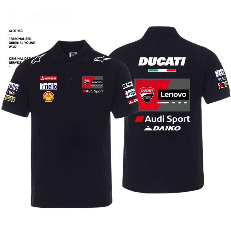 เสื้อโปโลขี่มอเตอร์ไซค์ Ducati DUCATI GP สำหรับผู้ชายและผู้หญิง เสื้อยืดแขนสั้น