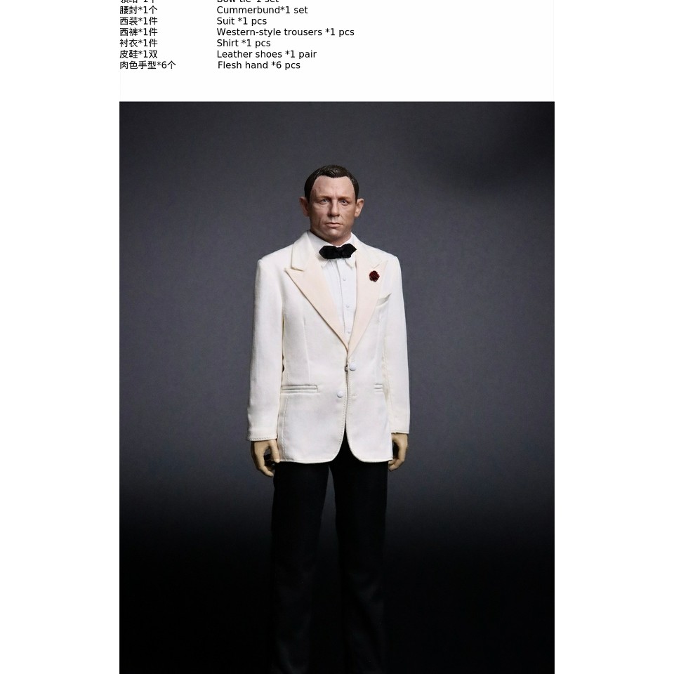 [Boutique] Ready Stock CF STUDIO 1/6 CF007 Bond White Dress Version Action Figure