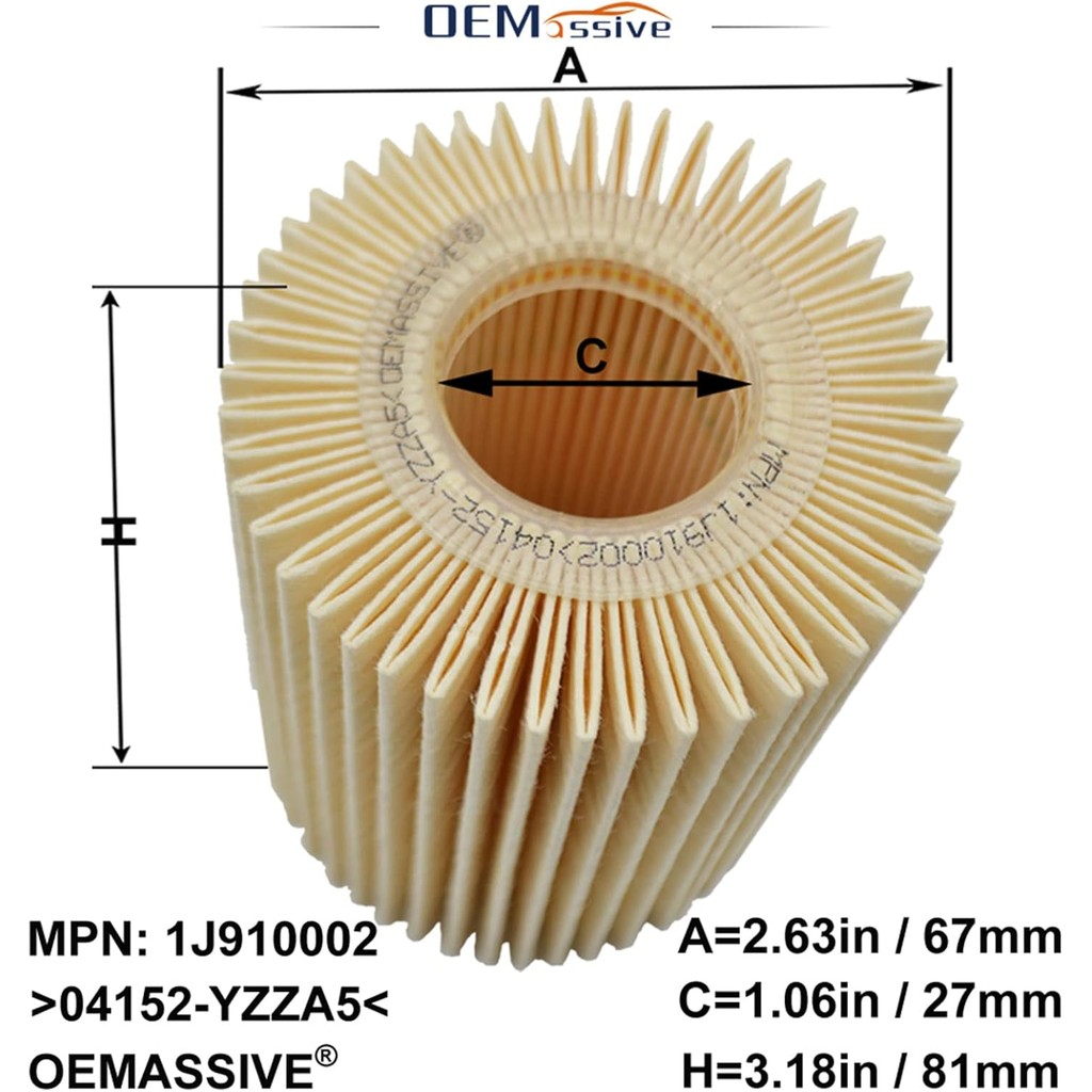 3PCS 04152-YZZA5 กรองน้ํามันชุดเปลี่ยนเครื่องยนต์กรองน้ํามันสําหรับ Lexus Toyota 4Runner FJ Cruiser 
