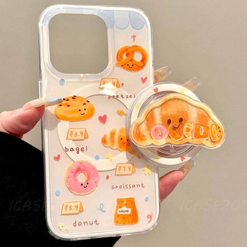 ครัวซองต์เขย่าเพลงวงเล็บแม่เหล็ก Samsung A56 A26 A36 A16 A55 A35 A54 A53 A52 Note10+เคสโทรศัพท์กันกระแทก