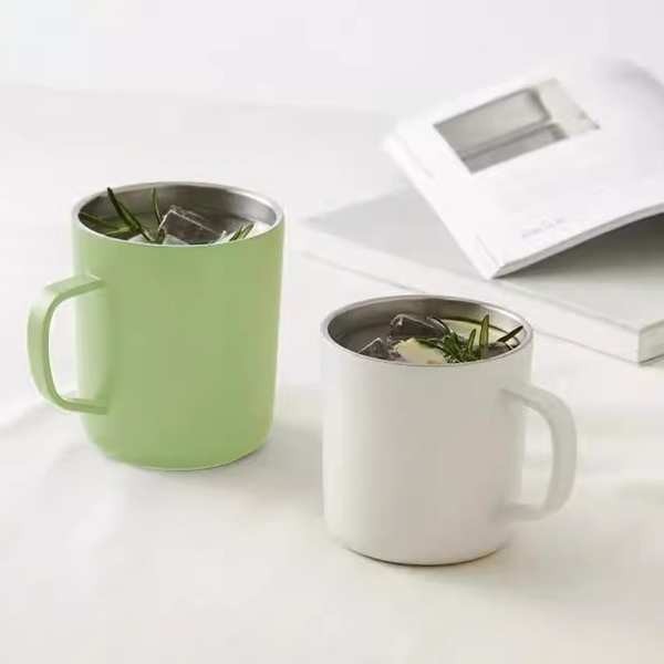 ถ้วยน้ำร้อนและเย็น แก้วน้ำ locknlock official Wuyin の MUJ แก้วมาร์กเกอร์สแตนเลสพร้อมฝาถ้วยน้ำหญิงสำน