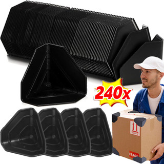 80/160/240ชิ้นพลาสติกสีดําป้องกันการชนกันสามเหลี่ยมมุมป้องกั…