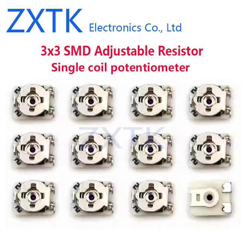 ใหม่ IC CHIP 5PCS 3x3 SMD ตัวต้านทานแบบปรับได้ 1K 2K 5K 10K 20K 50K 100K 100R 200R ohm Single coil p