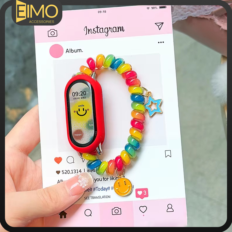 สายลูปเดี่ยวน่ารัก TPU for Smartwatch Mi Band 10 9 8