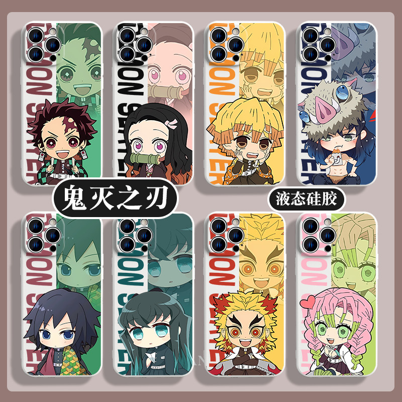 Demon Slayer Apple 15promax เคสโทรศัพท์ iphone13 เหมาะสําหรับ 14pro Tomioka Giyuu xsmax Tanjiro x ภร