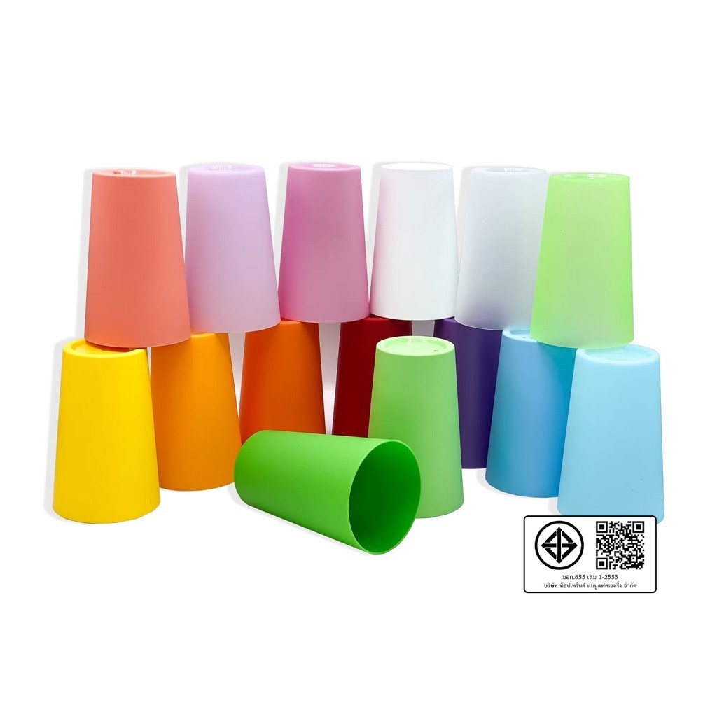 L2 แก้วน้ำดื่ม 14 oz (แพ็ค 5 ใบ) แก้วน้ำพลาสติกหลากสี