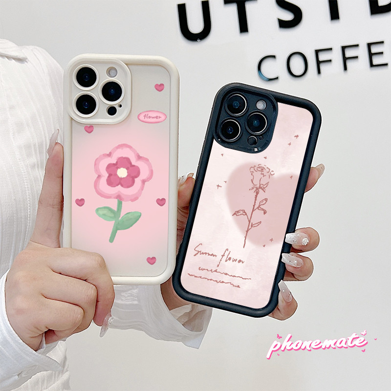 จัดส่งจากประเทศไทย ดอกไม้สีชมพูบนพื้นหลังสีชมพู for OPPO A7 A5s A12 A11K  F11 Pro A3s A12E