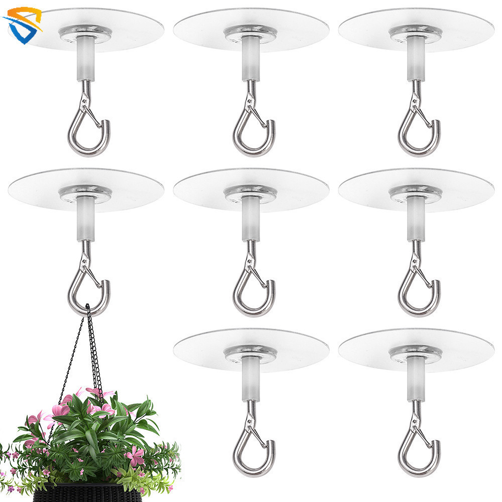 ปฏิบัติ Self-Adhesive เพดานตะขอไม่มีเจาะพืชไฟ Wind Chimes แขวนตะขอ Strong แบริ่งความจุในครัวเรือน Organizer