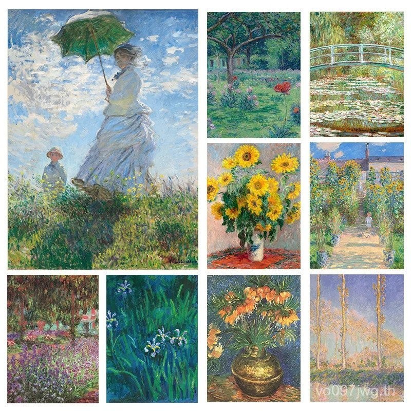 Claude Monet คอลเลกชันคลาสสิกบทคัดย่อภูมิทัศน์โปสเตอร์ผ้าใบภาพวาด Nordic Wall Art สําหรับห้องนั่งเล่นที่ทันสมัยตกแต่งบ้าน LFPA