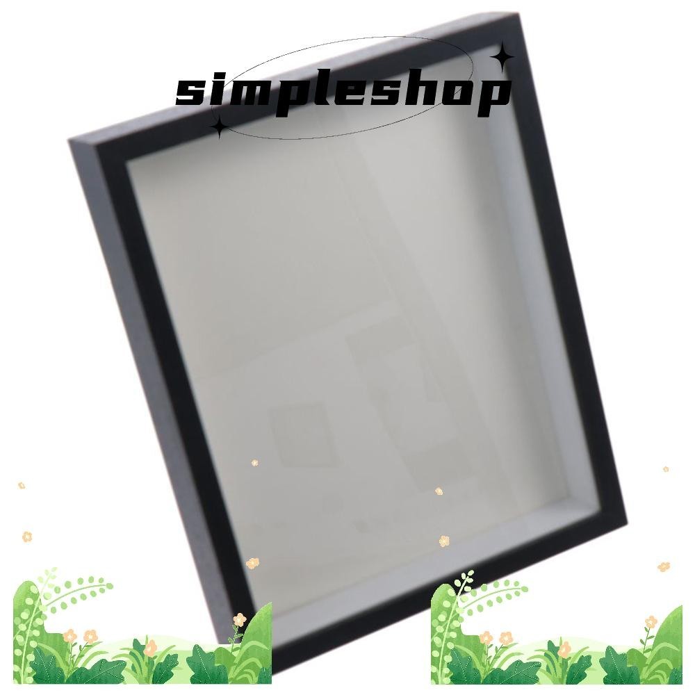 Simple Shadow Box Frame, Natral Wood กรอบรูปไม้สี่เหลี่ยมสีดํา, กระจกทนทาน Multi-size Display ดอกไม้แห้ง