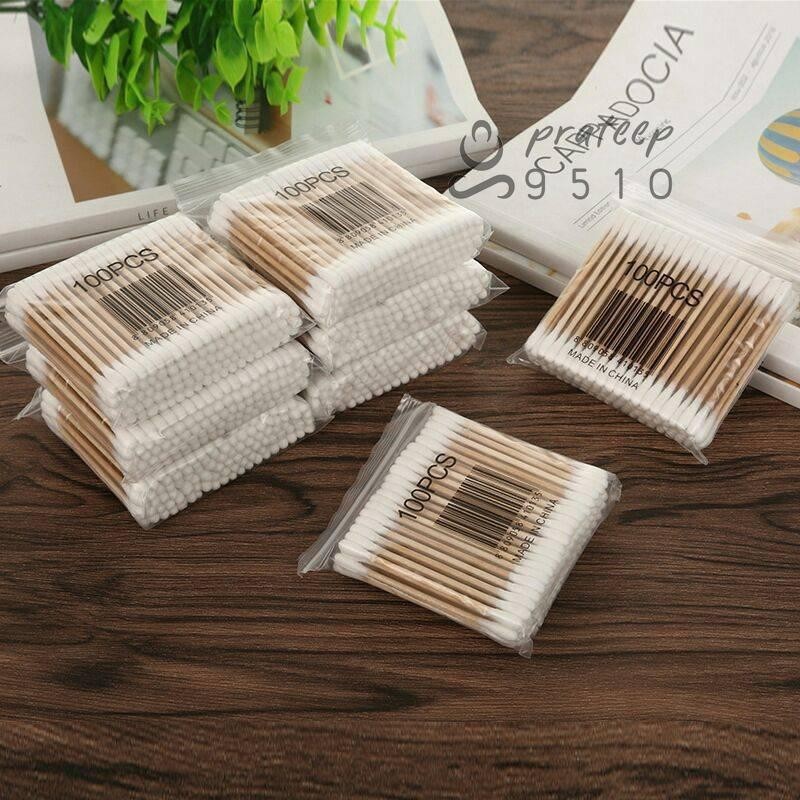 🌈🥰คอตตอนบัด สำลีก้าน สำหรับทำความสะอาดหู 100 ชิ้น  ไม้ปั่นหู ไม้แคะหู สองหัว พร้อมส่ง🚀  pt99