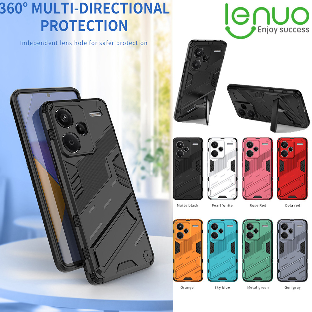 Lenuo พร้อมขาตั้งเคสโทรศัพท์สําหรับ Redmi Note 13 Pro Plus 12 Pro + Turbo 5G 4G Case ปลอกแม่เหล็กกันกระแทกป้องกันGriptok Cover(ยืนขึ้นแนวตั้งหรือแนวนอน)
