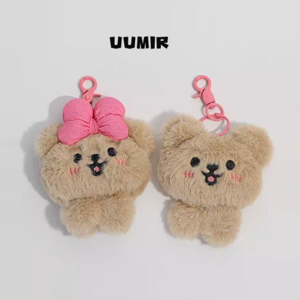 UUMIR ตุ๊กตาหมีน่ารัก Keyfob,จี้หมีโบว์สีชมพู