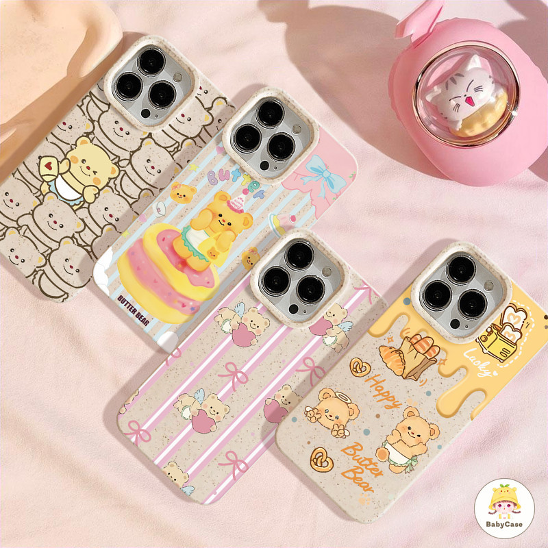 แฮปปี้เค้กน่ ButterBear เคสOPPO A17 A7 A38 A18 A16 A15 A12 A78 A57 A9 A16K A17K A58 A76 A54 A5s A77 A53 A3s Reno 10 6 8T