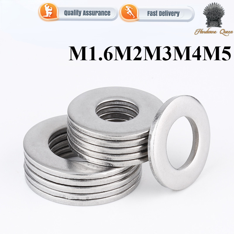 [QM1] 304 ปะเก็นปะเก็นแบนสแตนเลสหนาพิเศษ M1.6 M2M3M4M5