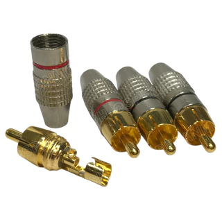 [ 1ชุด/4ชิ้น ] RCA-118 ปลั๊ก RCA ท้าย 6mm RCA Plug Audio Grade RCA Connector Male หัว RCA ตัวผู้ทองแดงแท้ ปลั๊กRCA ปล...