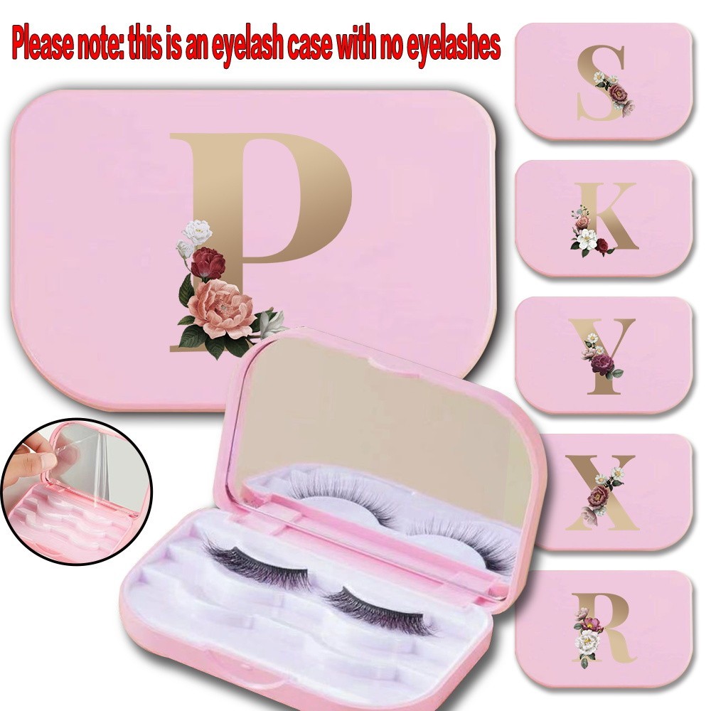 เท็จ ขนตา กล่องเก็บกระจกพอร์ทีฟกระเป๋ากระเป๋ากระเป๋าตาเท็จ ขนตา ออแกไนเซอร์กรณีแต่งหน้ารูปแบบตัวอักษ