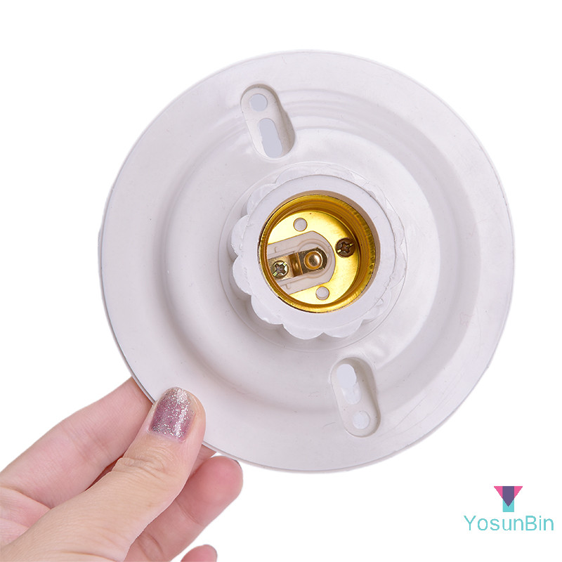 Yosunbin] E27 LED Light Bulb Holder Round Socket E27 Base Hanging Lamp Socket Screw Base ใหม่