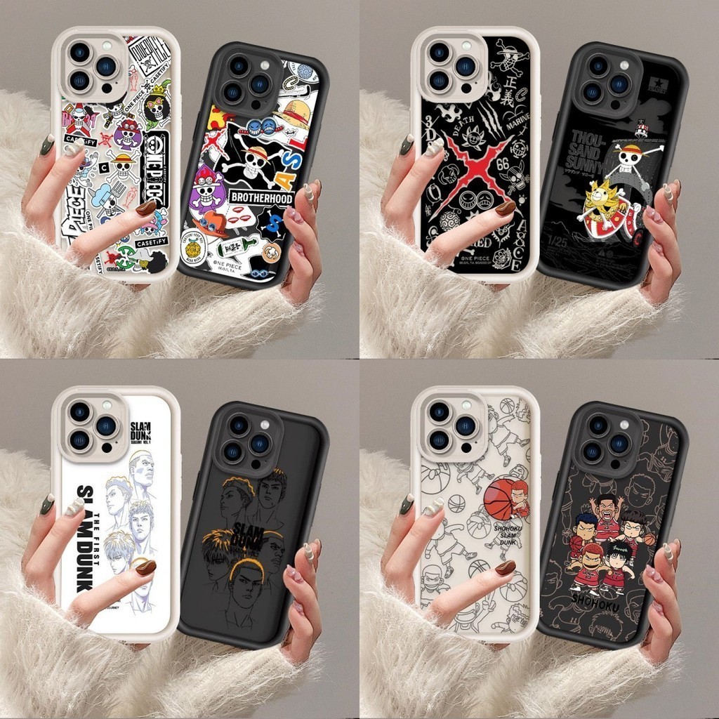 Slam dunk One Piece label การ์ตูนกันกระแทกเคสโทรศัพท์ Redmi note 13 12 13R PRO 5G 8 12 Turbo note12 note13 PRO+ 5G note 12S 4G BK0120B กรณี