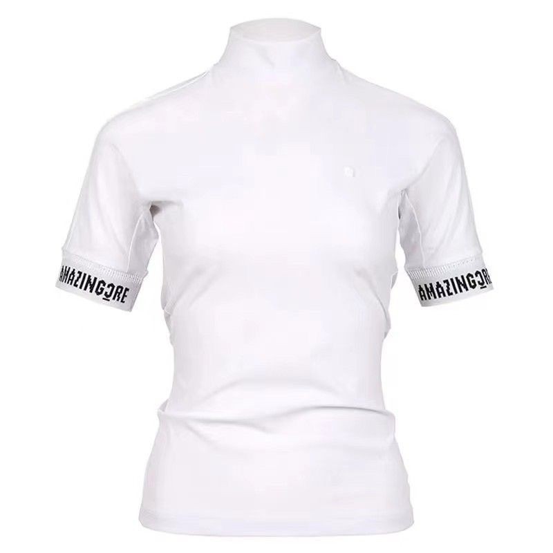 กอล์ฟเกาหลีเสื้อแฟชั่นผู้หญิงเข้ารูปกีฬาแขนสั้นยืดดูผอม - รูปที่ 7