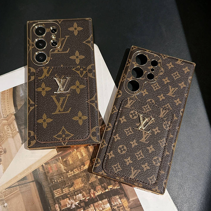 SAMSUNG แฟชั่นหรูหราช่องใส่การ์ดเคสโทรศัพท์สําหรับsamsung Galaxy S24 UItra S22 + S23 UItra S22 Plus S23 S24 + เคสโทรศัพท์แบบนุ่ม