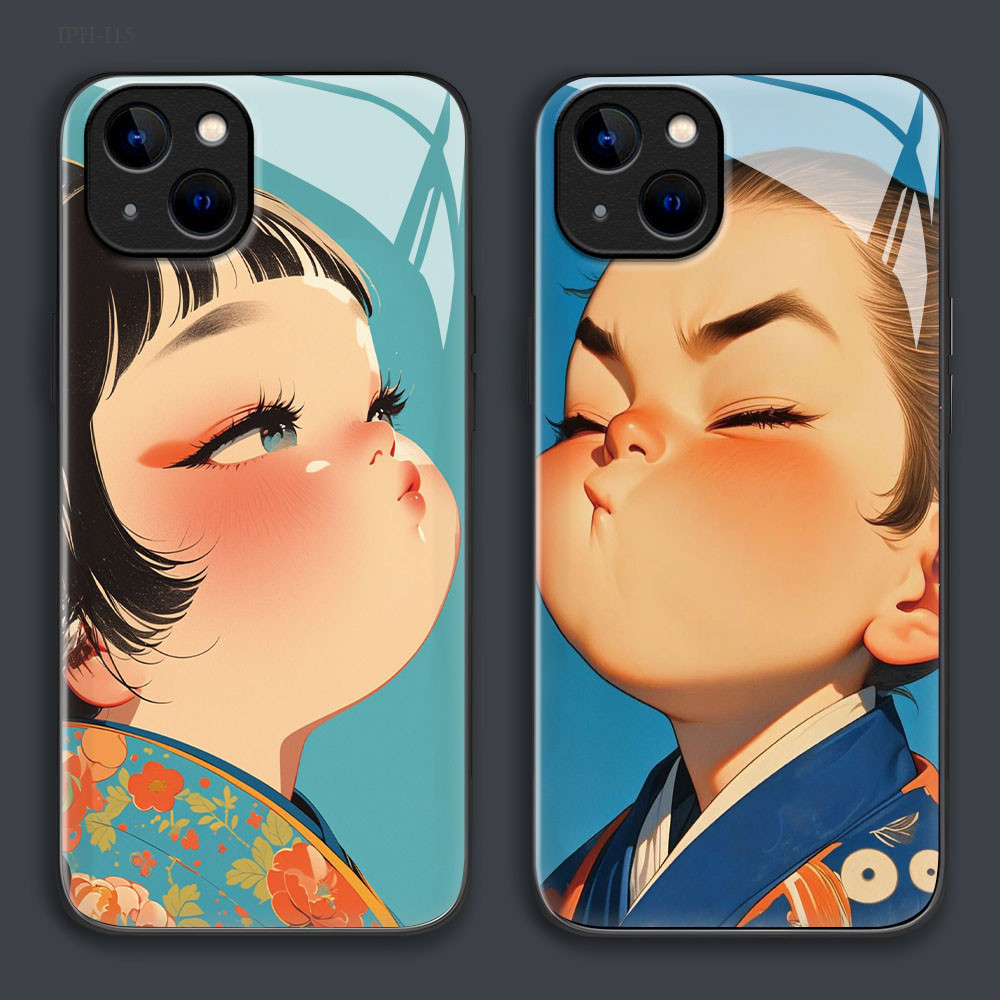 เคส สำหรับ iPhone 16 15 14 13 12 11 X XS XR 7 8 6 SE Mini Plus Pro Max 2020 2022 เคสไอโฟน เคสแข็ง Hard Glass Case BLK