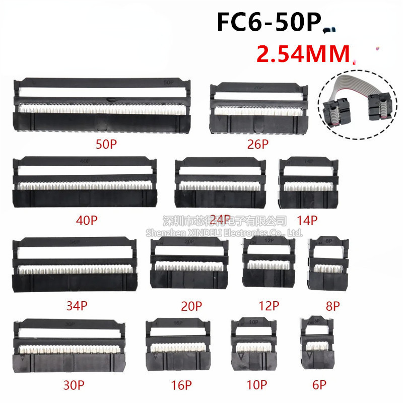 Fc-26p FC-34P Crimping Head 2.54 มม.แตร IDC Crimping Head Socket JTAG Plug FC-12P FC-34P FC-34P Crim