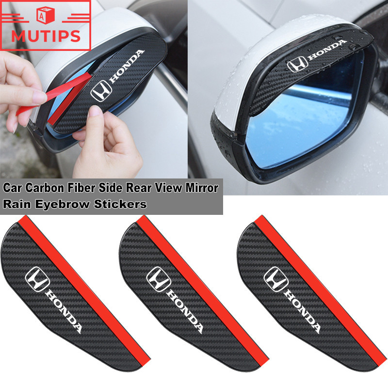 Honda ฝาครอบกระจกมองหลังรถยนต์ แบบสากล คาร์บอนไฟเบอร์ ตัวป้องกันบังแดดกระจกมองหลัง civic 11th gen fd fc eg fk HRV Jazz City Mugen Fit Vezel Accord BRV WRV Stream
