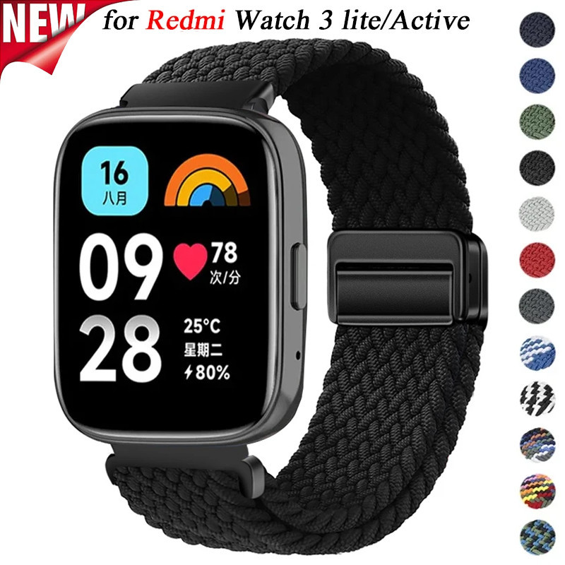 ถักไนลอน Solo Loop Band สําหรับ Redmi Watch 5 3 Active Magnetic Buckle สายไนลอนสําหรับ Xiaomi Redmi Watch 5 3 Lite สานสายรัดข้อมือ