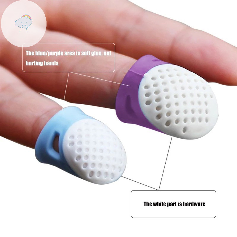 Twoe เย็บ Thimbles ซิลิโคนเย็บนิ้วมือเคล็ดลับ Anti-slip Finger Cover Hollowed Protector Sleeve DIY มือ Cross-stitch เย็บเครื่องมือ TH
