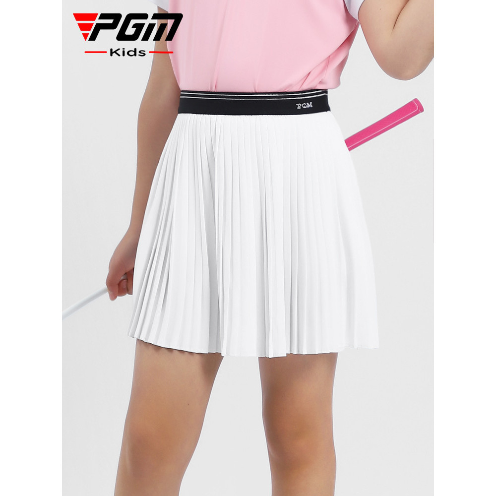 กระโปรงกอล์ฟ เด็ก PGM - QZ090 กระโปรงพลีท สีขาว ดำ กรม สวมใส่สบาย