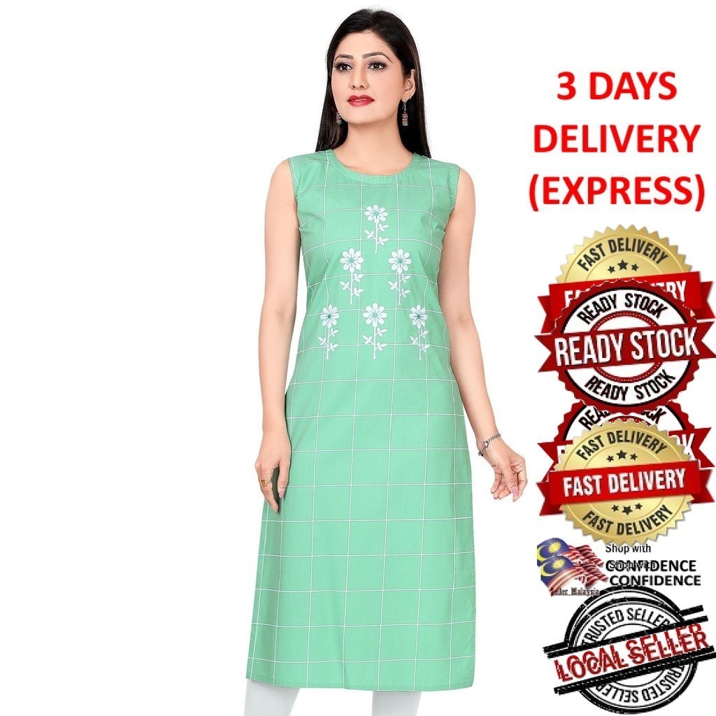 100%อินเดียKurtiแบบดั้งเดิมDesignerยาวสั้นผู้หญิงKurtis Kurta Tunic Topเสื้อPlus UD789PG