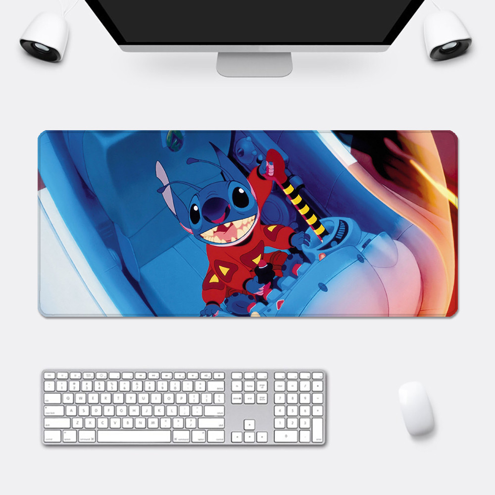 Disney น่ารักการ์ตูน Stitch Mousepad HD พิมพ์คอมพิวเตอร์ Gamers ล็อคขอบแผ่นรองเมาส์กันลื่น XXL90x40 ซม.คีย์บอร์ด PC โต๊ะ Pad