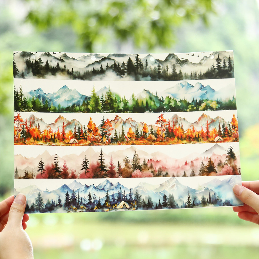 Journamm 45 มม.* 2 M Forest PET เทปตกแต่ง Junk Journal DIY Scrapbooking โรงเรียนอุปกรณ์ Collage เครื่องเขียนความงามเทป