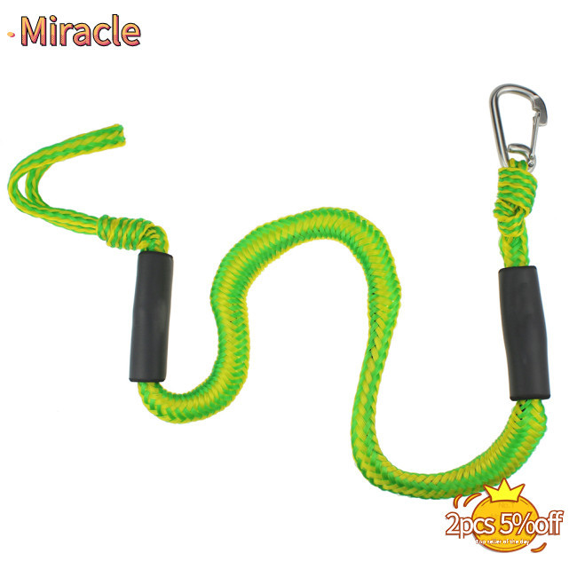 Miracle Dock Line Bungee Jet พร้อม 316 คลิปสแตนเลสเชือกสกี Kayak เรือ Shock Absorbore สายรัดที่ปลอดภ